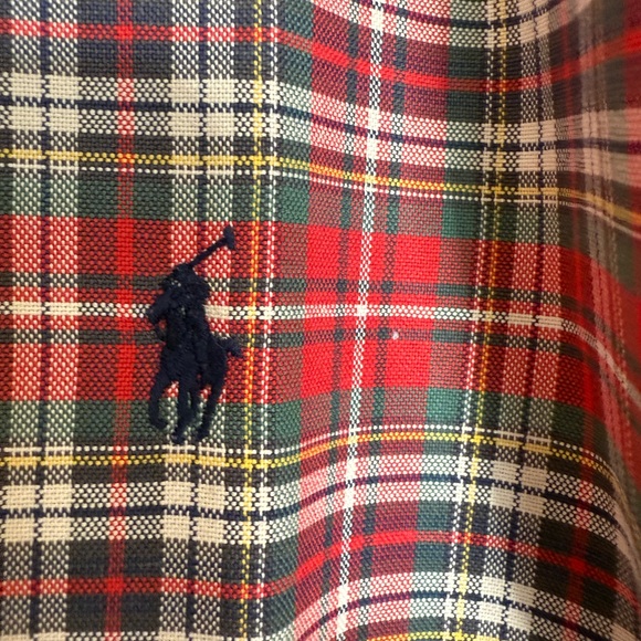 Ralph Lauren Men’s Comfort Fit Tartan Red and Green Plaid Button Down Shirt XXL - Picture 8 of 15
